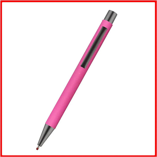 Custom Logo Pen, 50pcs Metal Ballpoint Pen, with Rubber Texture Grip, Laser Engraving for Advertising and Name Personali