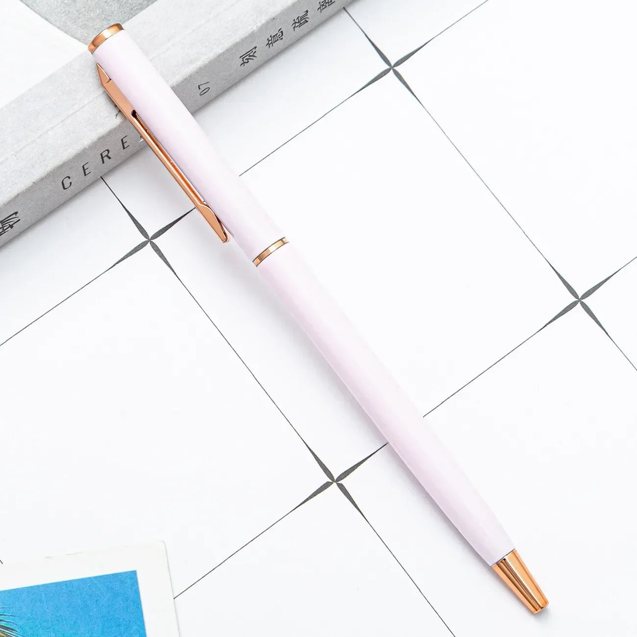 Custom Rose Gold Pens, Slim Metal Ballpoint Pens with Engraved Name or Logo, Ideal for School, Office Supplies, and Corp