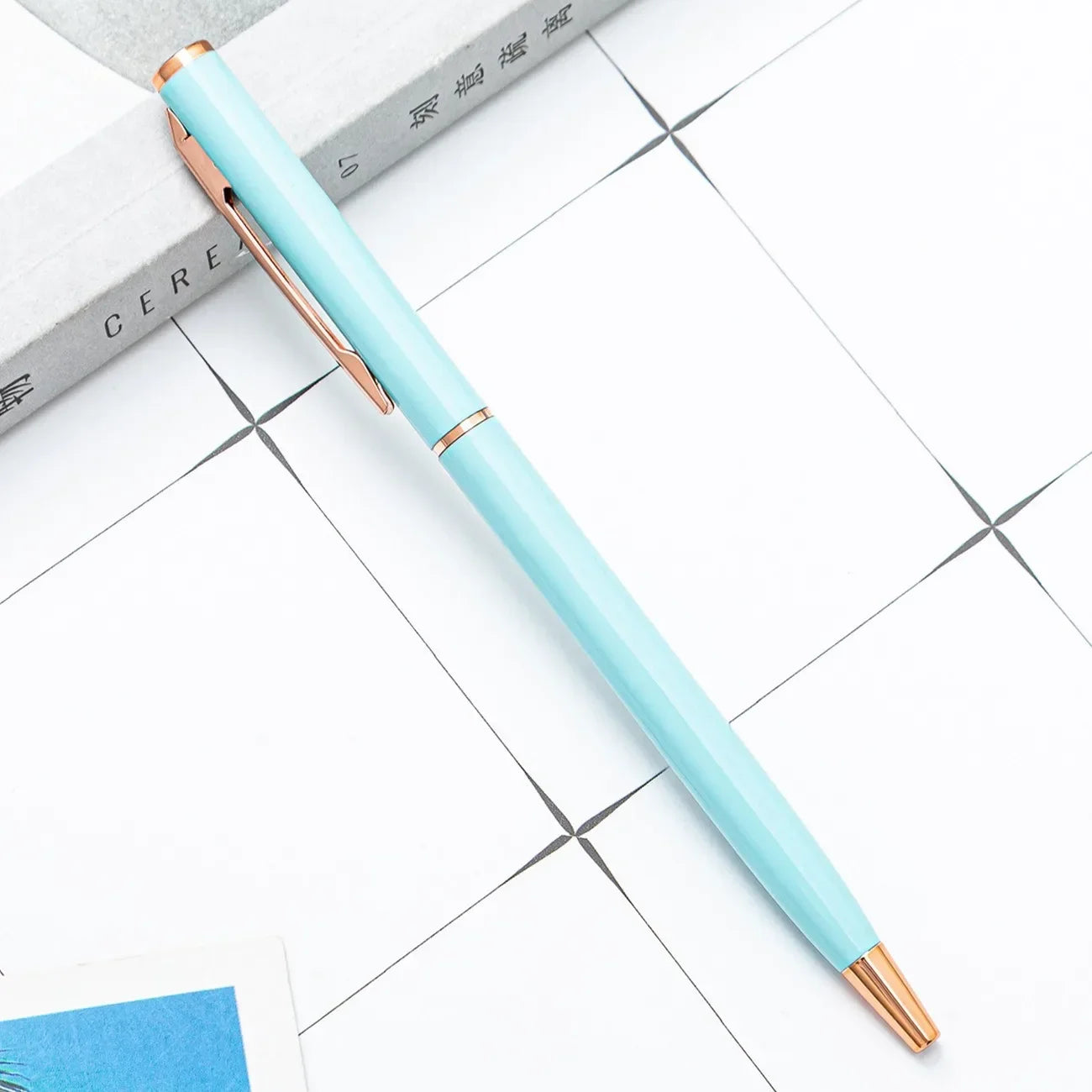Custom Rose Gold Pens, Slim Metal Ballpoint Pens with Engraved Name or Logo, Ideal for School, Office Supplies, and Corp