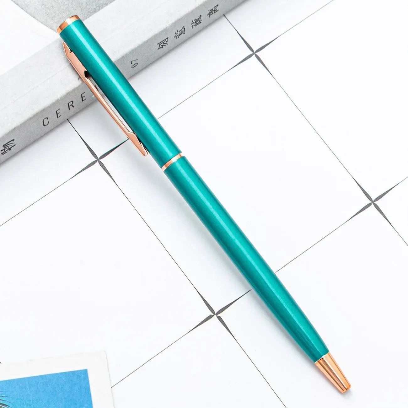 Custom Rose Gold Pens, Slim Metal Ballpoint Pens with Engraved Name or Logo, Ideal for School, Office Supplies, and Corp