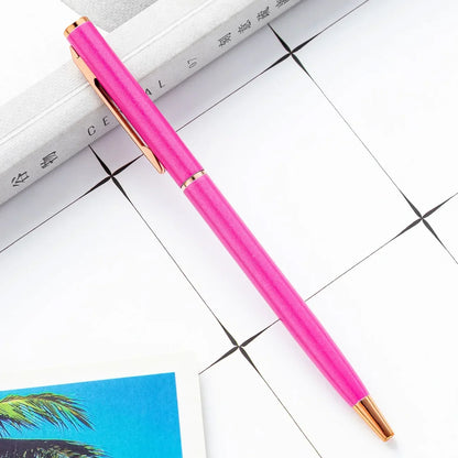 Custom Rose Gold Pens, Slim Metal Ballpoint Pens with Engraved Name or Logo, Ideal for School, Office Supplies, and Corp