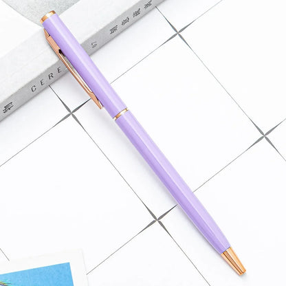 Custom Rose Gold Pens, Slim Metal Ballpoint Pens with Engraved Name or Logo, Ideal for School, Office Supplies, and Corp