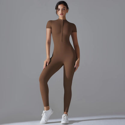 Womens Fitness Bodysuit with Quick Dry Breathable Fabric and Push Up Support for Yoga and Gym