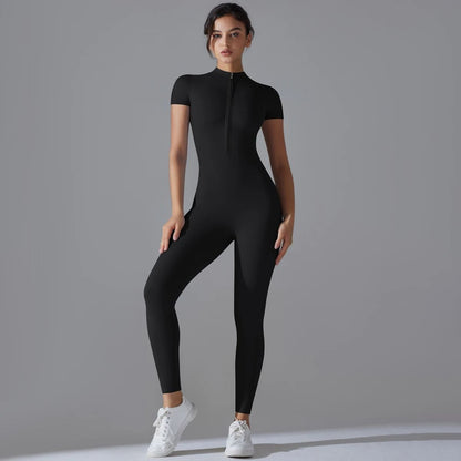 Womens Fitness Bodysuit with Quick Dry Breathable Fabric and Push Up Support for Yoga and Gym