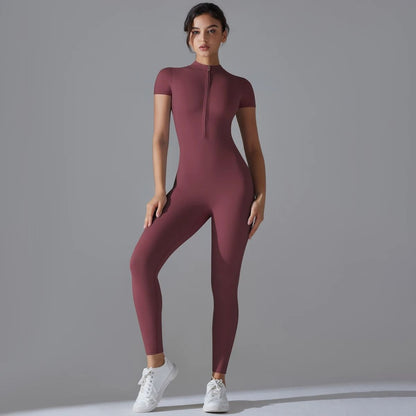 Womens Fitness Bodysuit with Quick Dry Breathable Fabric and Push Up Support for Yoga and Gym
