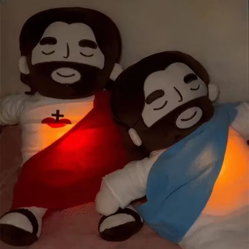 Soothing Breathing Jesus Plush Doll – Musical Sleep Companion & Calming Nighttime Toy for Children