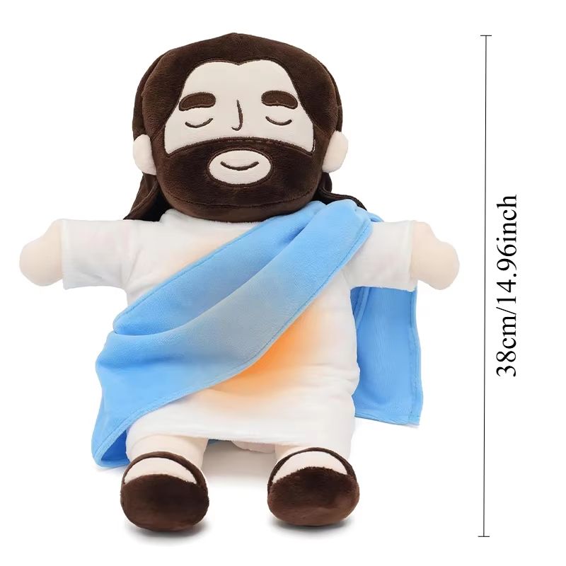 Soothing Breathing Jesus Plush Doll – Musical Sleep Companion & Calming Nighttime Toy for Children
