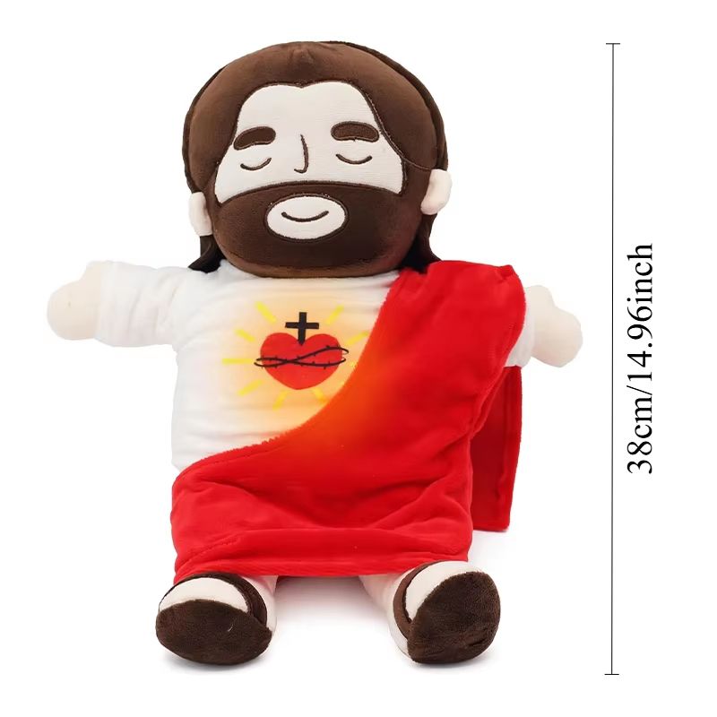 Soothing Breathing Jesus Plush Doll – Musical Sleep Companion & Calming Nighttime Toy for Children