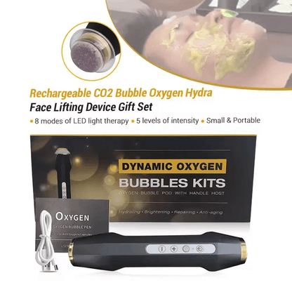 Portable CO2 Oxygen Bubble Pen Facial Massager with Vibration Skin Care Set