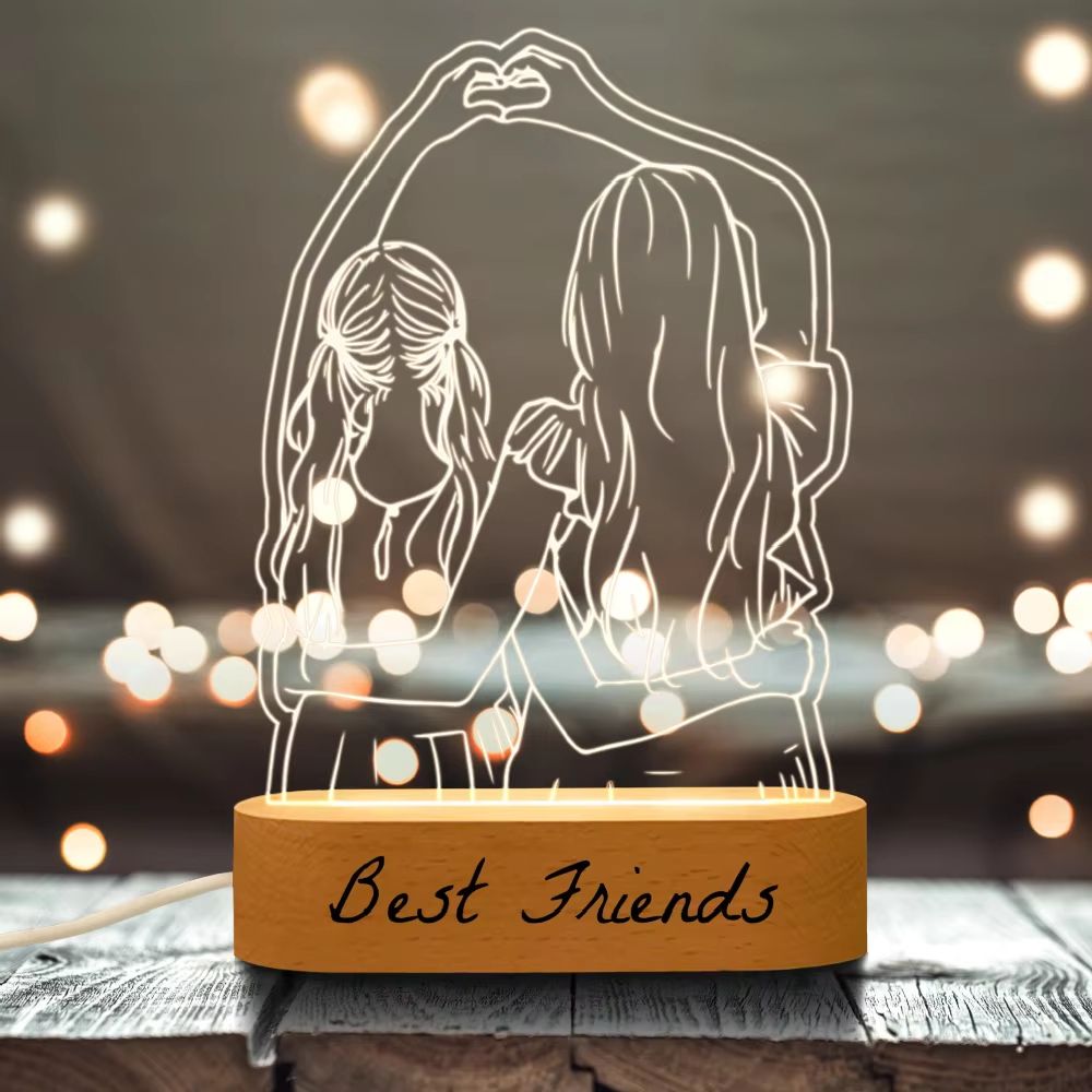 Personalized 3D Photo Lamp – Custom Night Light with Engraved Picture & Text for Wedding, Anniversary, or Valentine's Da