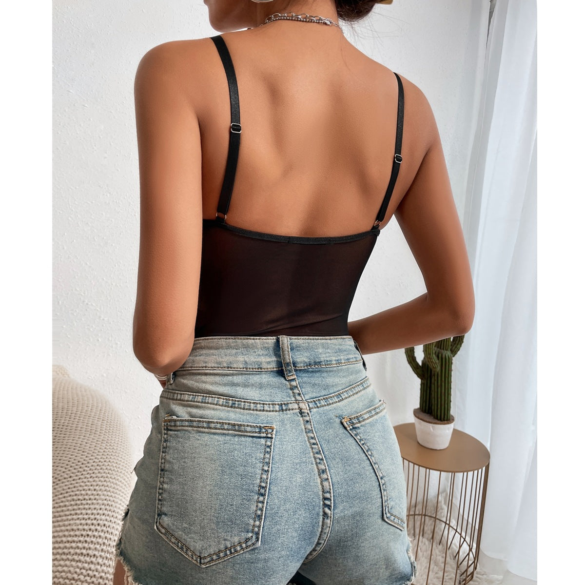 Sexy Tight Fitting Womens Clothing, with Deep V Neck Shaping, Adjustable Straps, and Reinforced Soft Padded Bra