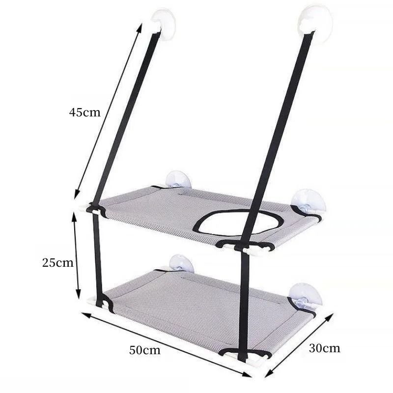 Cat Hammock Window Bed with Double-Decker Tunnel – Hanging Sunny Seat with Strong Suction Cups