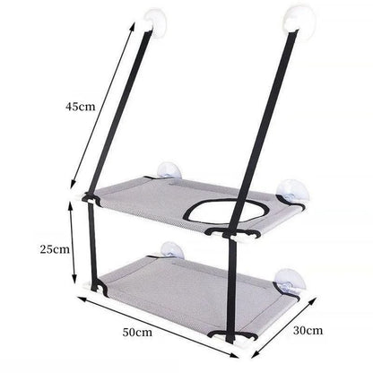 Cat Hammock Window Bed with Double-Decker Tunnel – Hanging Sunny Seat with Strong Suction Cups