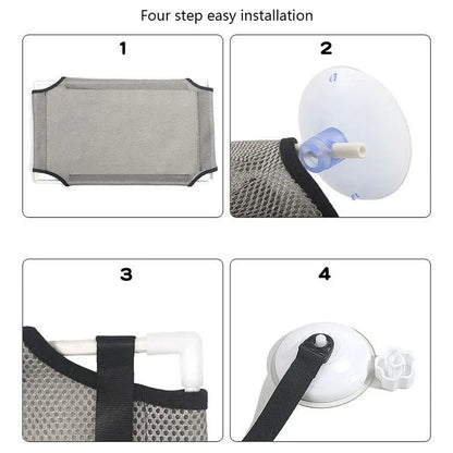 Cat Hammock Window Bed with Double-Decker Tunnel – Hanging Sunny Seat with Strong Suction Cups