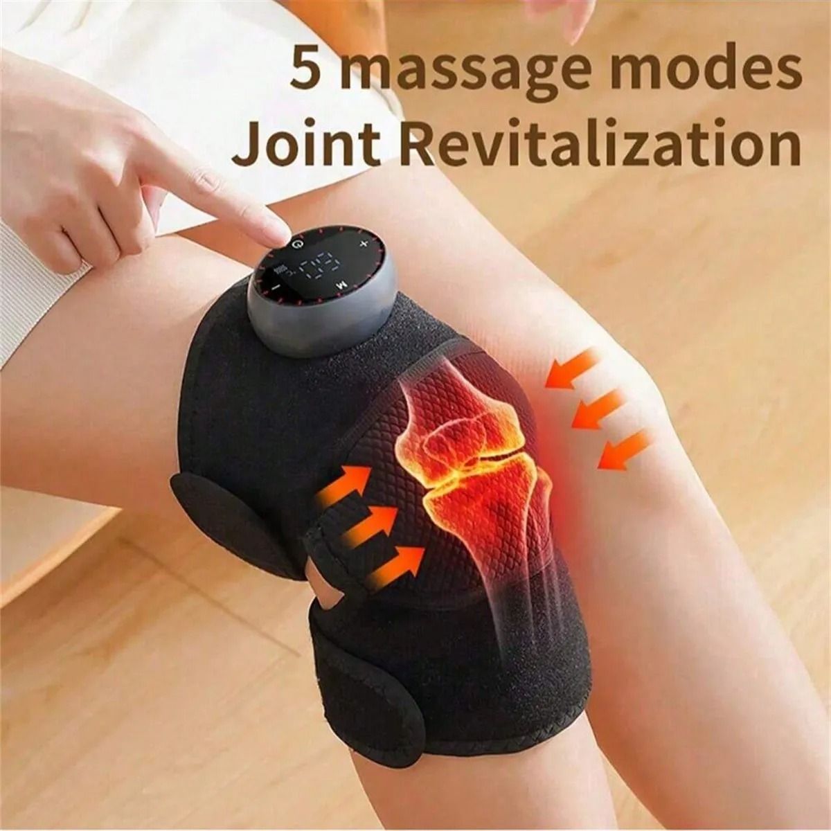 Rechargeable Heated Knee Massager with Adjustable Heating and Vibration Therapy