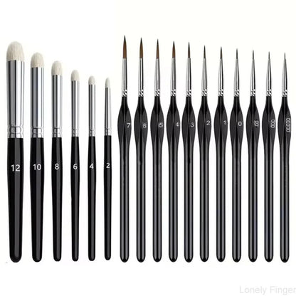 Miniature Paint Brushes Drybrush Set for Acrylic Oil and Watercolor Detailing