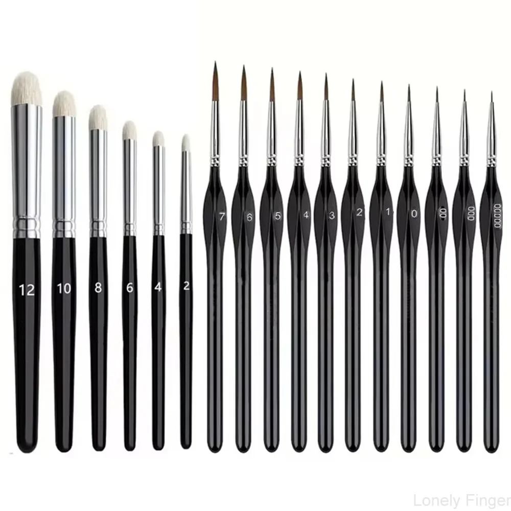 Miniature Paint Brushes Drybrush Set for Acrylic Oil and Watercolor Detailing
