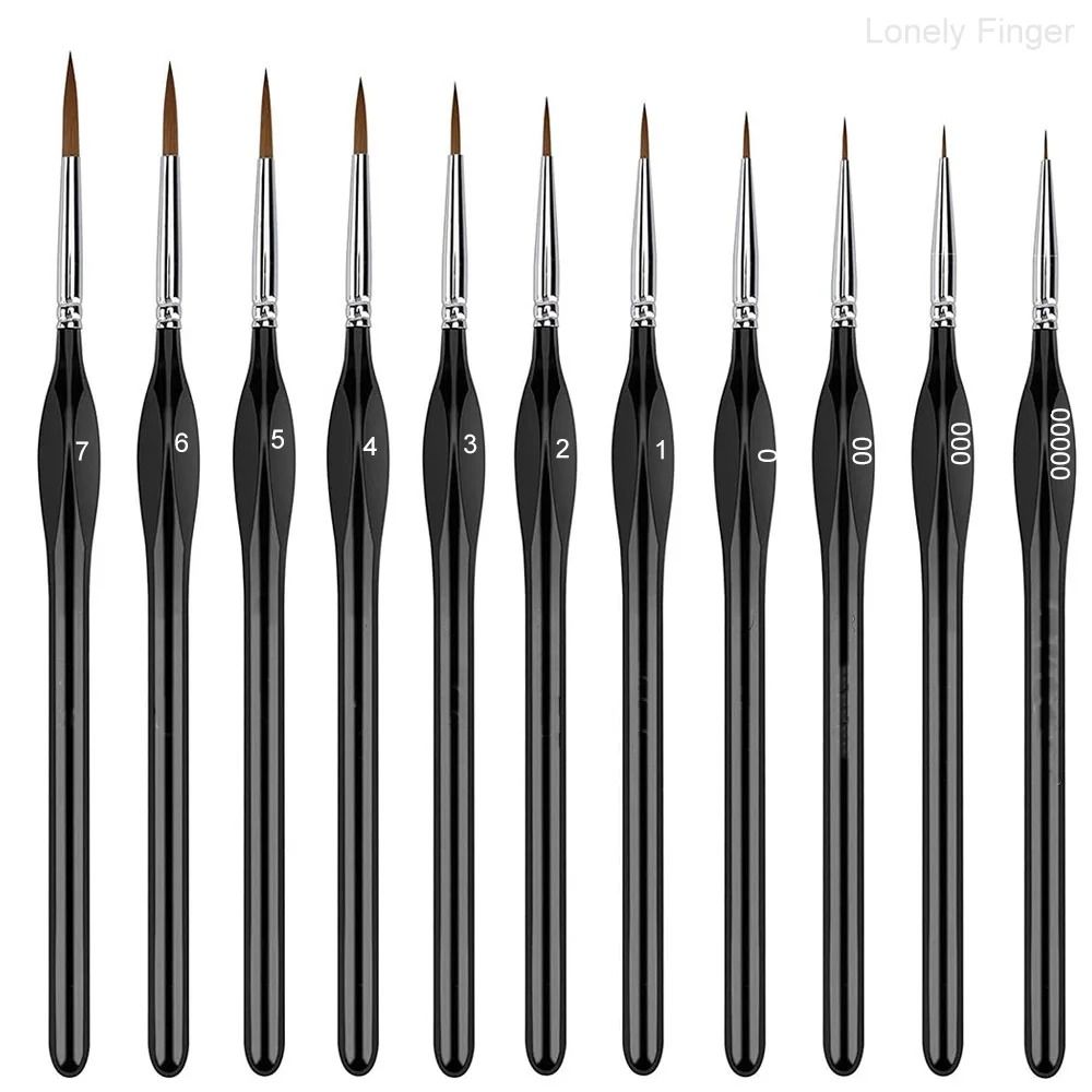 Miniature Paint Brushes Drybrush Set for Acrylic Oil and Watercolor Detailing