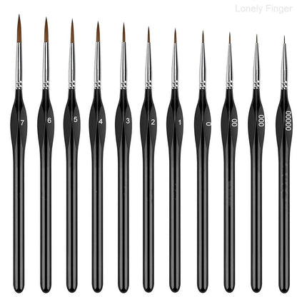 Miniature Paint Brushes Drybrush Set for Acrylic Oil and Watercolor Detailing