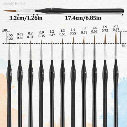 Miniature Paint Brushes Drybrush Set for Acrylic Oil and Watercolor Detailing