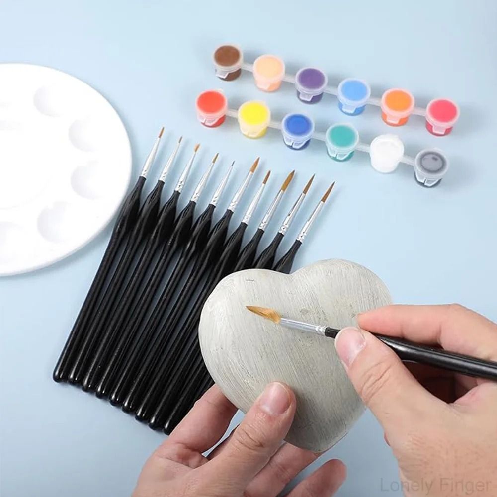 Miniature Paint Brushes Drybrush Set for Acrylic Oil and Watercolor Detailing
