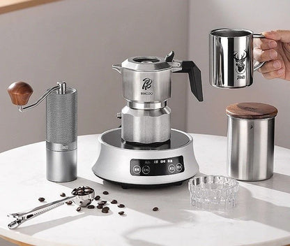 Stainless Steel Electric Espresso Maker with 3 Valve Brewing