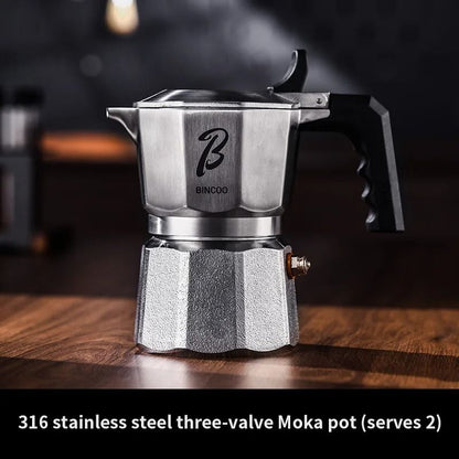 Stainless Steel Electric Espresso Maker with 3 Valve Brewing