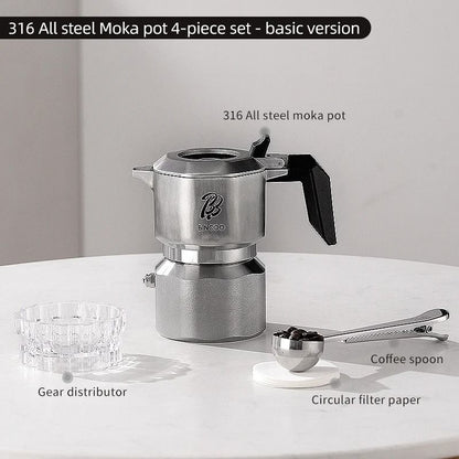 Stainless Steel Electric Espresso Maker with 3 Valve Brewing