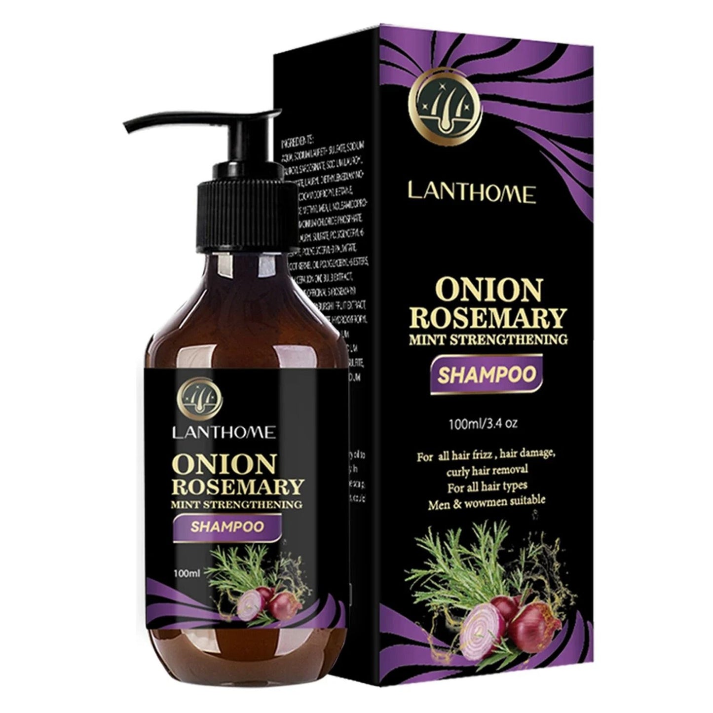 Rosemary Onion Hair Growth Shampoo with Anti-Hair Loss Spray Fast Hair Regrowth in 7 Days
