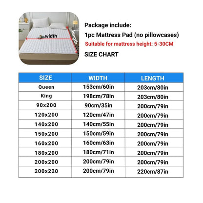 Waterproof Quilted Mattress Protector Cover Thick Breathable Bed Topper