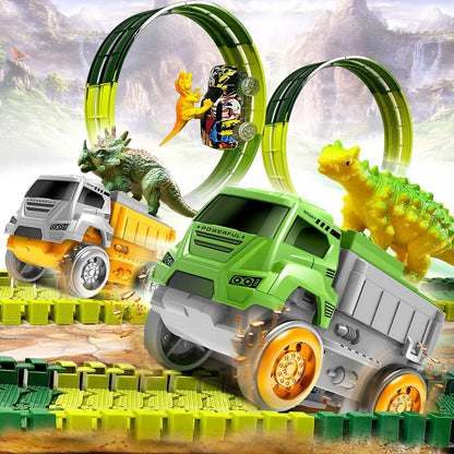 Children Electric Dinosaur Track Car Toy Set