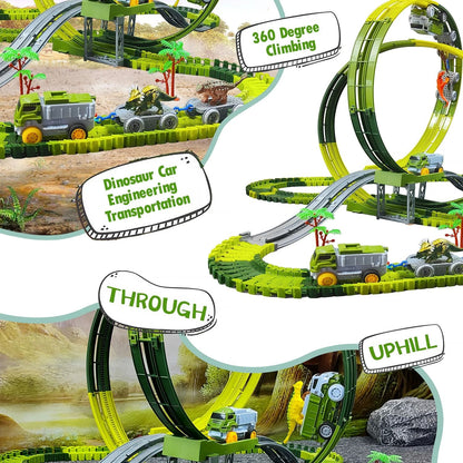 Children Electric Dinosaur Track Car Toy Set