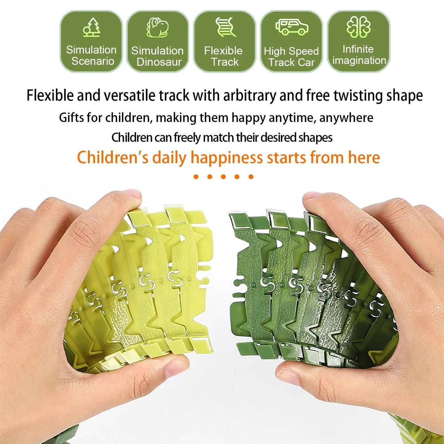 Children Electric Dinosaur Track Car Toy Set