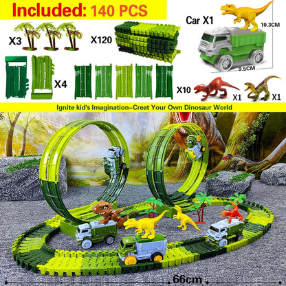 Children Electric Dinosaur Track Car Toy Set