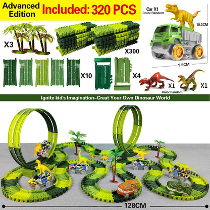 Children Electric Dinosaur Track Car Toy Set