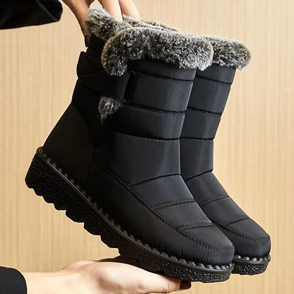 AuroraFur Waterproof Winter Boots - Women's Snow & Fur-Lined Ankle Boots