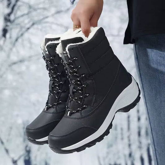 FrostLift Waterproof Wedge Snow Boots – Women's Fur-Lined Platform Ankle & Thigh High Winter Boots