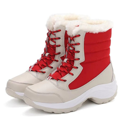 FrostLift Waterproof Wedge Snow Boots – Women's Fur-Lined Platform Ankle & Thigh High Winter Boots