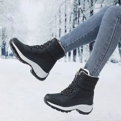 FrostLift Waterproof Wedge Snow Boots – Women's Fur-Lined Platform Ankle & Thigh High Winter Boots