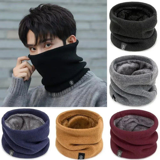 Fashion Soft Knitted Neck Warmer Scarf with Face Cover for Winter Sports