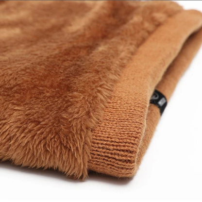 Fashion Soft Knitted Neck Warmer Scarf with Face Cover for Winter Sports