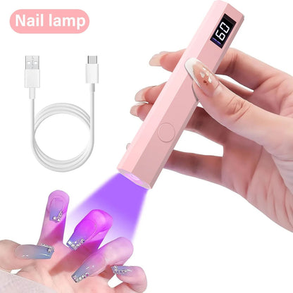 YIKOOLIN Handheld Nail Dryer Lamp UV LED Rechargeable Portable Curing Tool