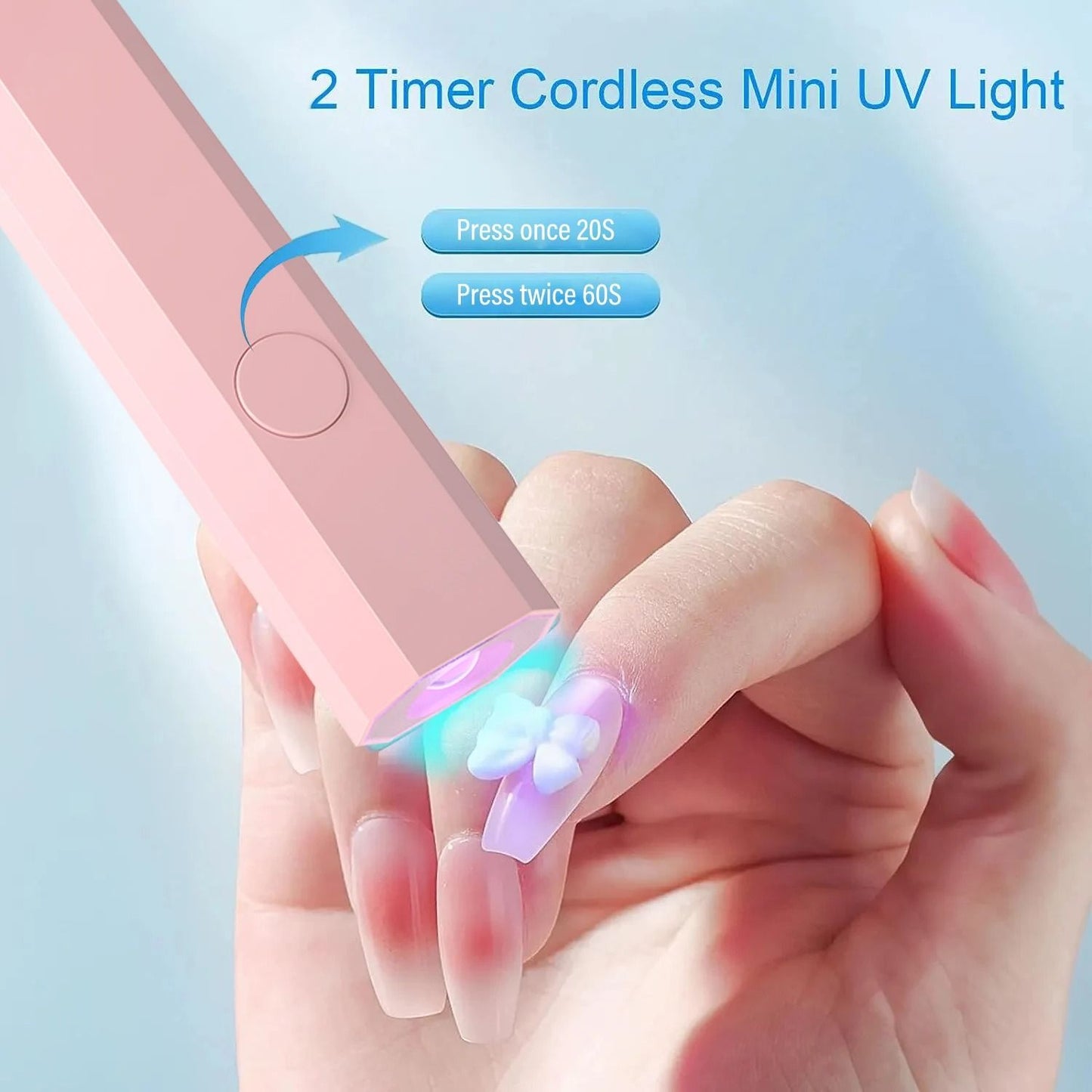 YIKOOLIN Handheld Nail Dryer Lamp UV LED Rechargeable Portable Curing Tool