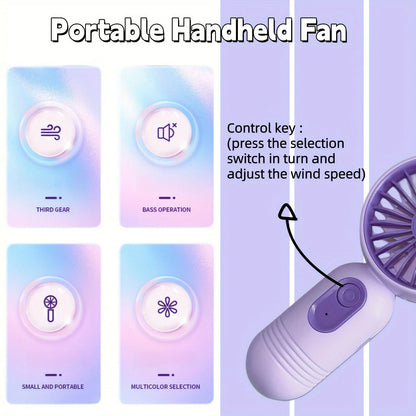 USB Rechargeable Mini Portable Fan with 3 Speeds