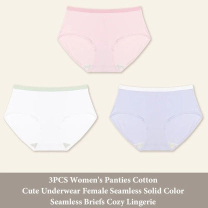Seamless Cotton Panties 3 Piece Set for Women