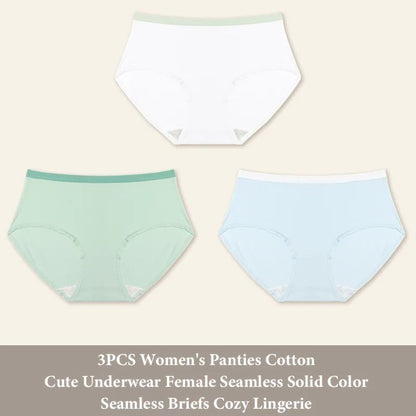 Seamless Cotton Panties 3 Piece Set for Women