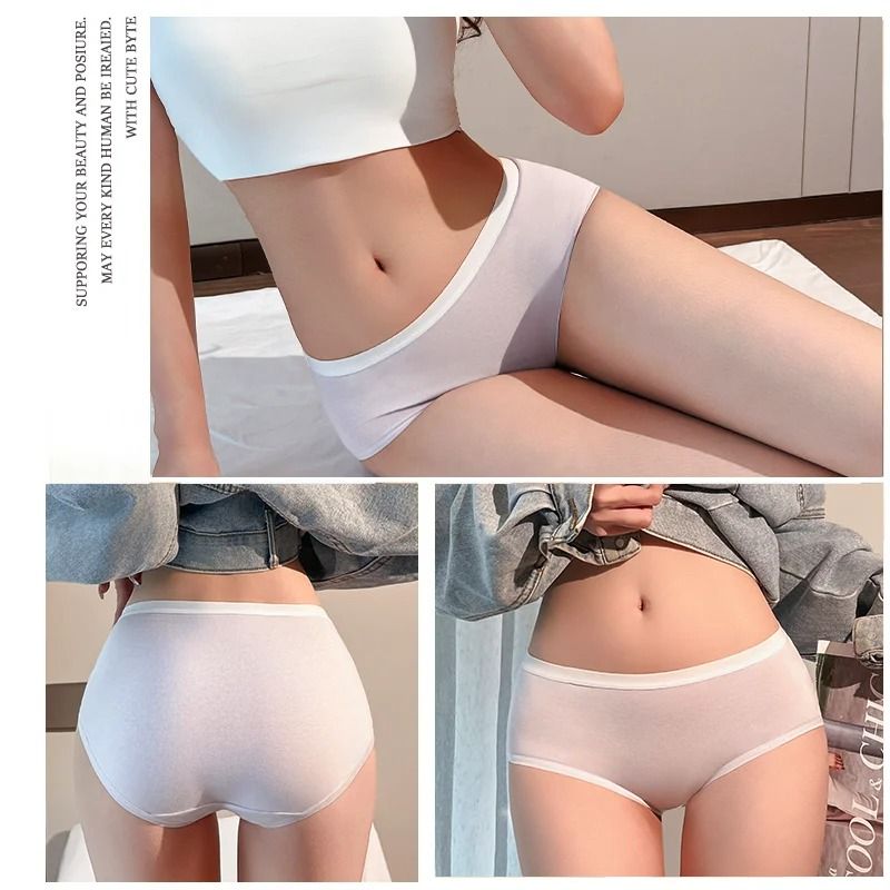 Seamless Cotton Panties 3 Piece Set for Women