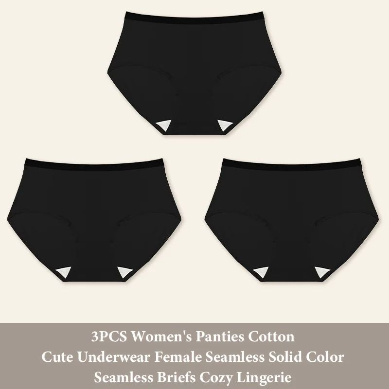 Seamless Cotton Panties 3 Piece Set for Women