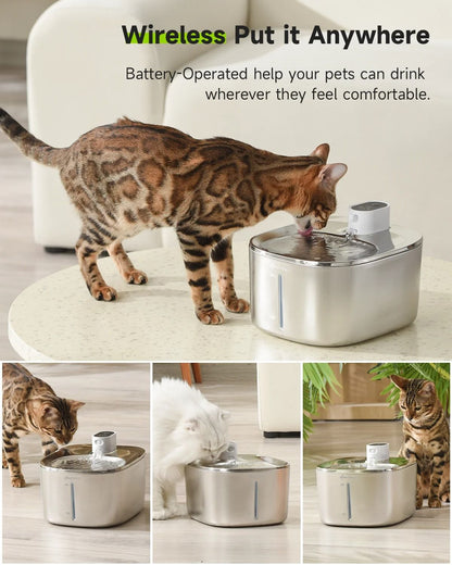 Automatic 4L Pet Water Fountain with Wireless Pump and Motion Sensor