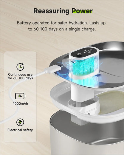 Automatic 4L Pet Water Fountain with Wireless Pump and Motion Sensor